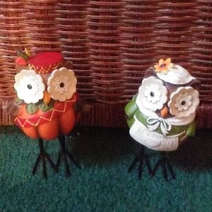 Set of fall owls